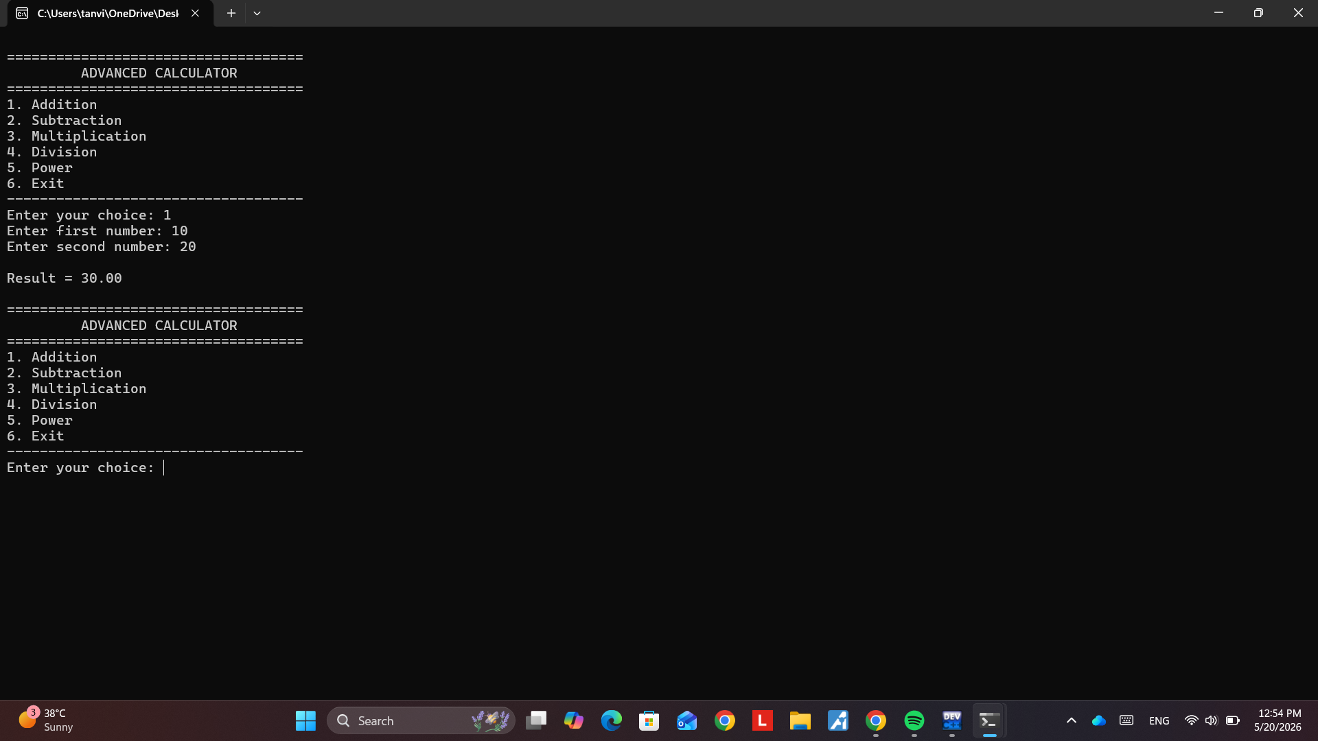 Advanced Calculator in C | Advanced-Calculator-in-C